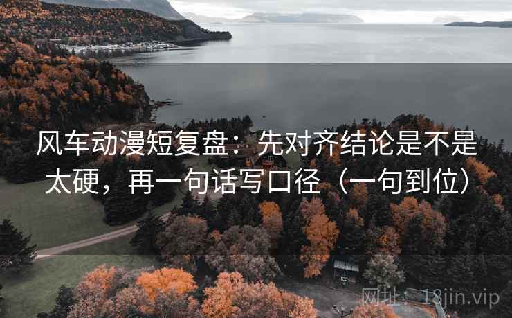 风车动漫短复盘：先对齐结论是不是太硬，再一句话写口径（一句到位）