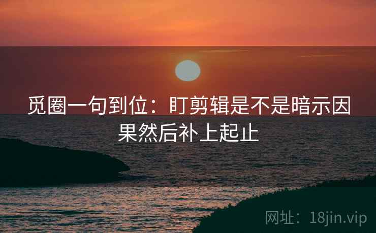 觅圈一句到位:盯剪辑是不是暗示因果然后补上起止 觅圈一句到位:盯剪辑是不是暗示因果然后补上起止