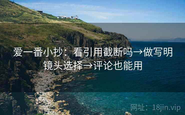 爱一番小抄:看引用截断吗→做写明镜头选择→评论也能用 爱一番小抄:看引用截断吗→做写明镜头选择→评论也能用