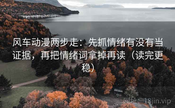 风车动漫两步走：先抓情绪有没有当证据，再把情绪词拿掉再读（读完更稳）