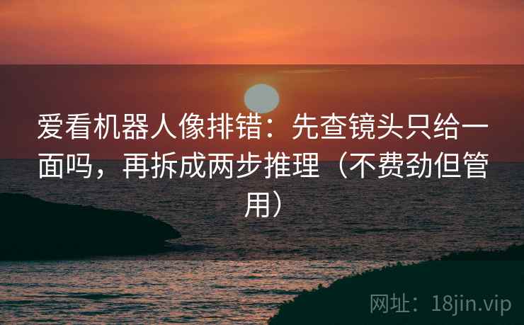 爱看机器人像排错：先查镜头只给一面吗，再拆成两步推理（不费劲但管用）